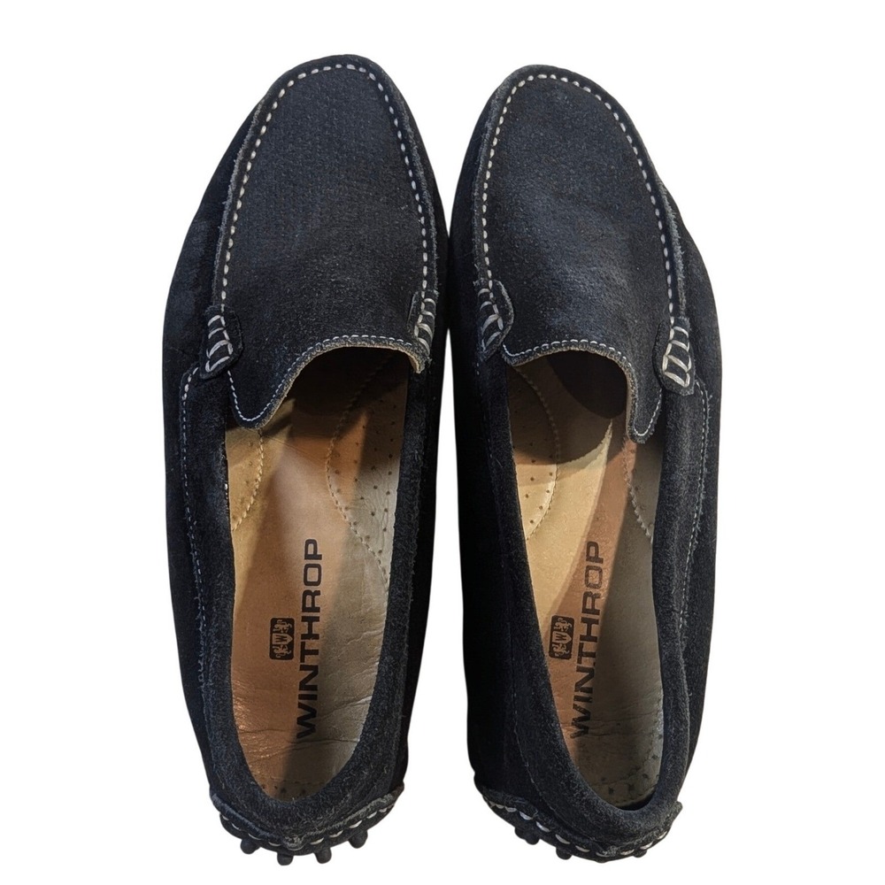 Winthrop‎ Mens Black Suede Driving Moccasins Loafers Shoes Size 10M